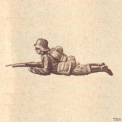Lineol Soldier lying, with rifle, observing