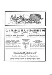 Elastolin Illustrated Cataloque F of Elastolin and Wooden Toy Manufactures, O. & M. HAUSSER, LUDWIGSBURG
