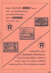 Elastolin, F Preisblatt 1939 - 1940 über HAUSSERS Elastolin FABRIKATE UND FEINE HOLZSPIELWAREN, Ausgabe Juli 1939, Page 38