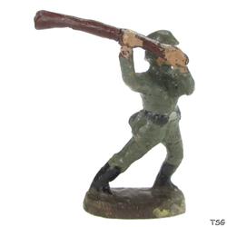 Elastolin Soldier standing, striking with rifle