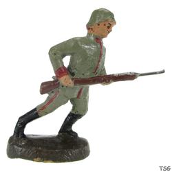 Elastolin Soldier assaulting, with rifle
