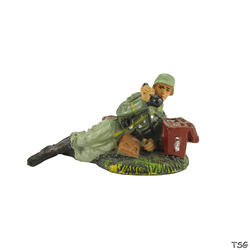 Elastolin Signals soldier lying, with field telephone