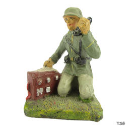 Elastolin Signals soldier kneeling, with field telephone