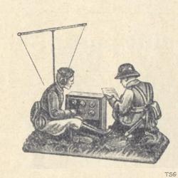 Elastolin Signals soldier sitting, with radio-set