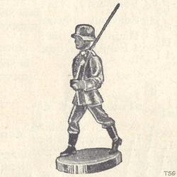 Elastolin Gunner marching, shoulderd rifle