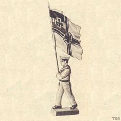 Lineol Flag bearer marching, with war flag