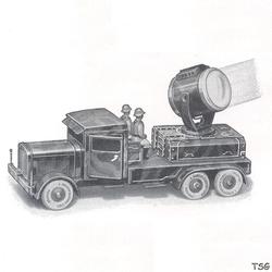 Tipp & Co Search light truck with 2 soldiers