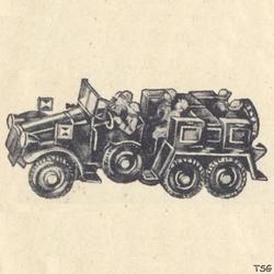 Elastolin Krupp Protze als Munitionstransporter mit Besatzung