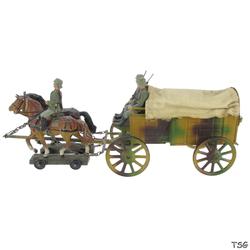 Lineol Field wagon with plane and 2 horses