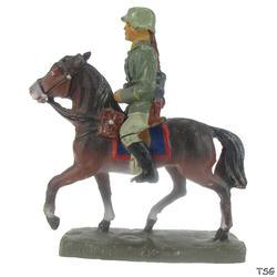 Elastolin Cavalryman on horseback, rifle on the back