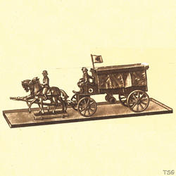 Lineol Ambulance trailor with two train horses and 2 stretchers