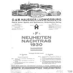 Elastolin Hausser dealer catalogue 1930