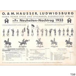 Elastolin Hausser dealer catalogue 1933 (supplement)