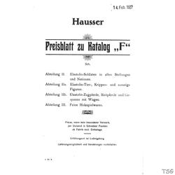 Elastolin Hausser price list 1927