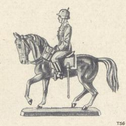 Elastolin Officer on horseback with raised sword