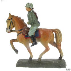 Elastolin Cavalryman on horseback, rifle on the back