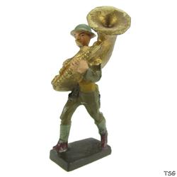 Lineol Helicon horn player marching
