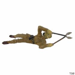 Lineol Soldier lying, with wire cutter
