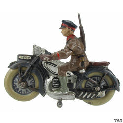 Lineol Soldier on motorcycle