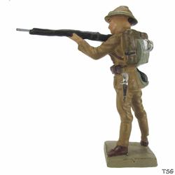 Lineol Soldier standing, shooting with rifle