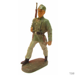 Elastolin Mountain infantry soldier marching, slinged rifle