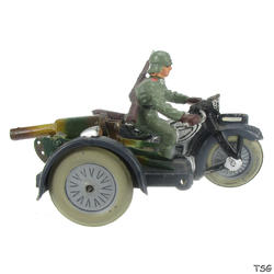 Lineol Motorcycle infantry soldier with motorcycle and heavy MG on sidecar