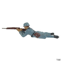 Elastolin Soldier lying, shooting with rifle
