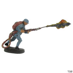 Elastolin Soldier standing, with flame-thrower