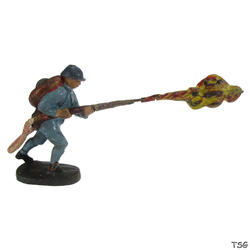 Elastolin Soldier standing, with flame-thrower
