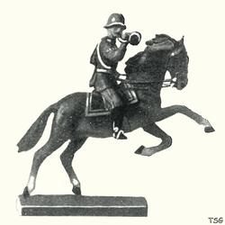 Lineol Bugler on horseback, signaling