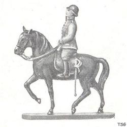 Elastolin Officer on horseback with raised sword