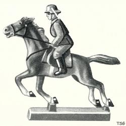 Lineol Cavalry soldier attacking on horseback, with inlaid lance