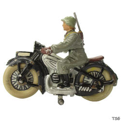 Lineol Soldier on motorcycle