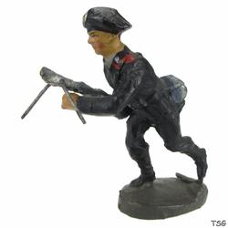 Elastolin Soldier assaulting, with light MG