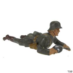 Lineol Officer lying, with pistol