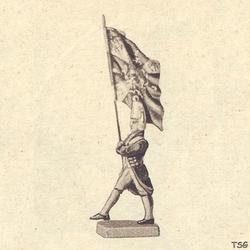 Lineol Flag bearer marching, with service flag