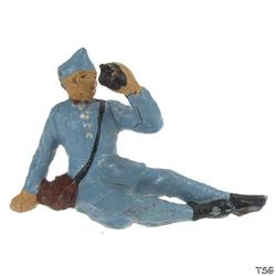 Elastolin Soldier lying on his side, with water bottle