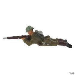 Lineol Soldier lying, shooting with rifle