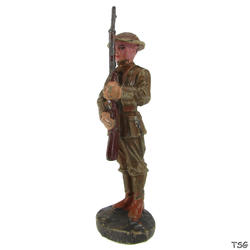 Elastolin Soldier standing at attention, presenting rifle