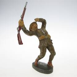 Elastolin Soldier standing with rifle, falling backwards