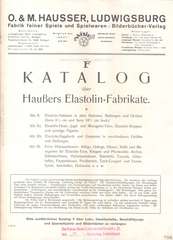 Elastolin, Katalog F über Hausser-Elastolin-Fabrikate - 1925, Page 1