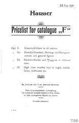 Elastolin Hausser Pricelist for catalogue "F" (international)
