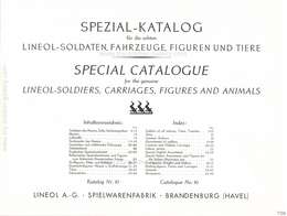 Lineol, Lineol - Spezial Katalog Nr. 10, Special Catalogue No. 10 (deutsch / englisch) - 1937, Page 1