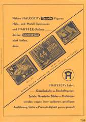Elastolin, Preisblatt »F« 1938 - 1939 über HAUSSERS Elastolin FABRIKATE UND FEINE HOLZSPIELWAREN, Ausgabe Juli 1938, Page 37