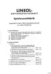 Lineol, Preisliste 1936 für die echten LINEOL-Soldaten, Fahrzeuge, Figuren und Tiere, Page 1