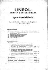 Lineol, Preisliste 1937/38 für die echten LINEOL-Soldaten, Fahrzeuge, Figuren und Tiere, Page 1