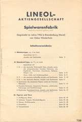 Lineol, Preisliste 1938/39 für die echten LINEOL-Soldaten, Fahrzeuge, Figuren und Tiere, Page 1